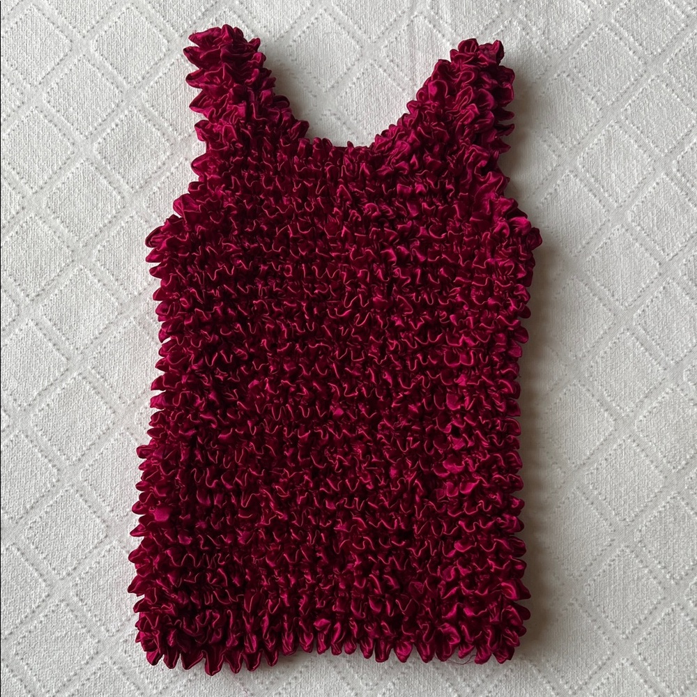 Ruffled Red Sleeveless Top